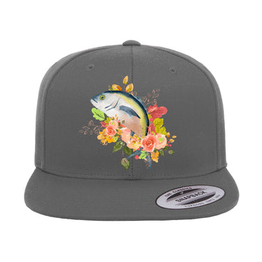 Fishing Flower Flat Bill Cap